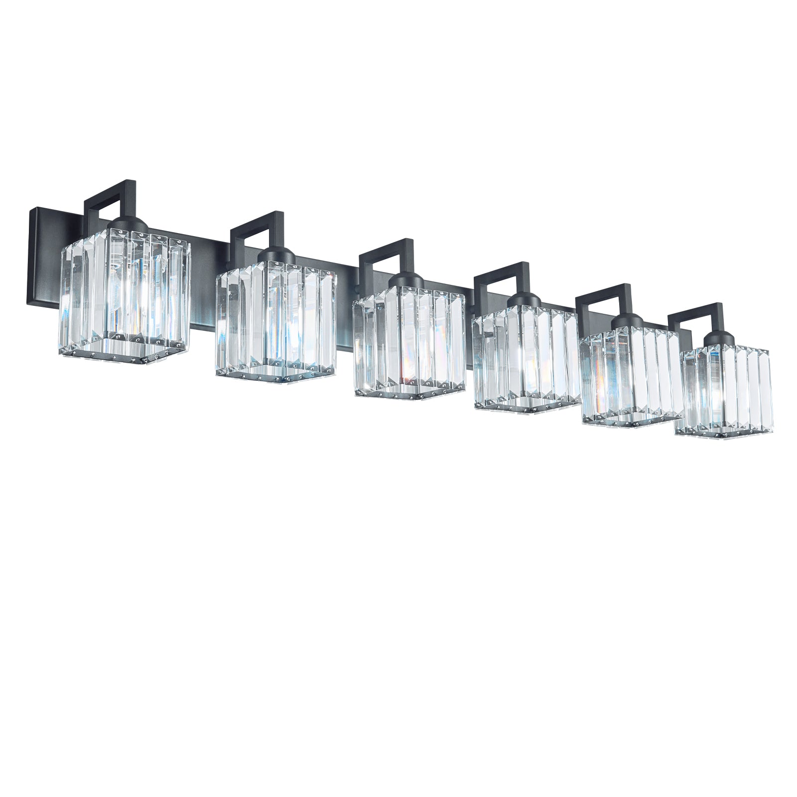 Modern Minimalist Vertical Rectangular Crystal Bathroom Vanity Light
