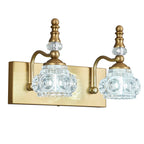 Vintage Embossed Textured Glass Curved Metal Arm Bathroom Vanity Light
