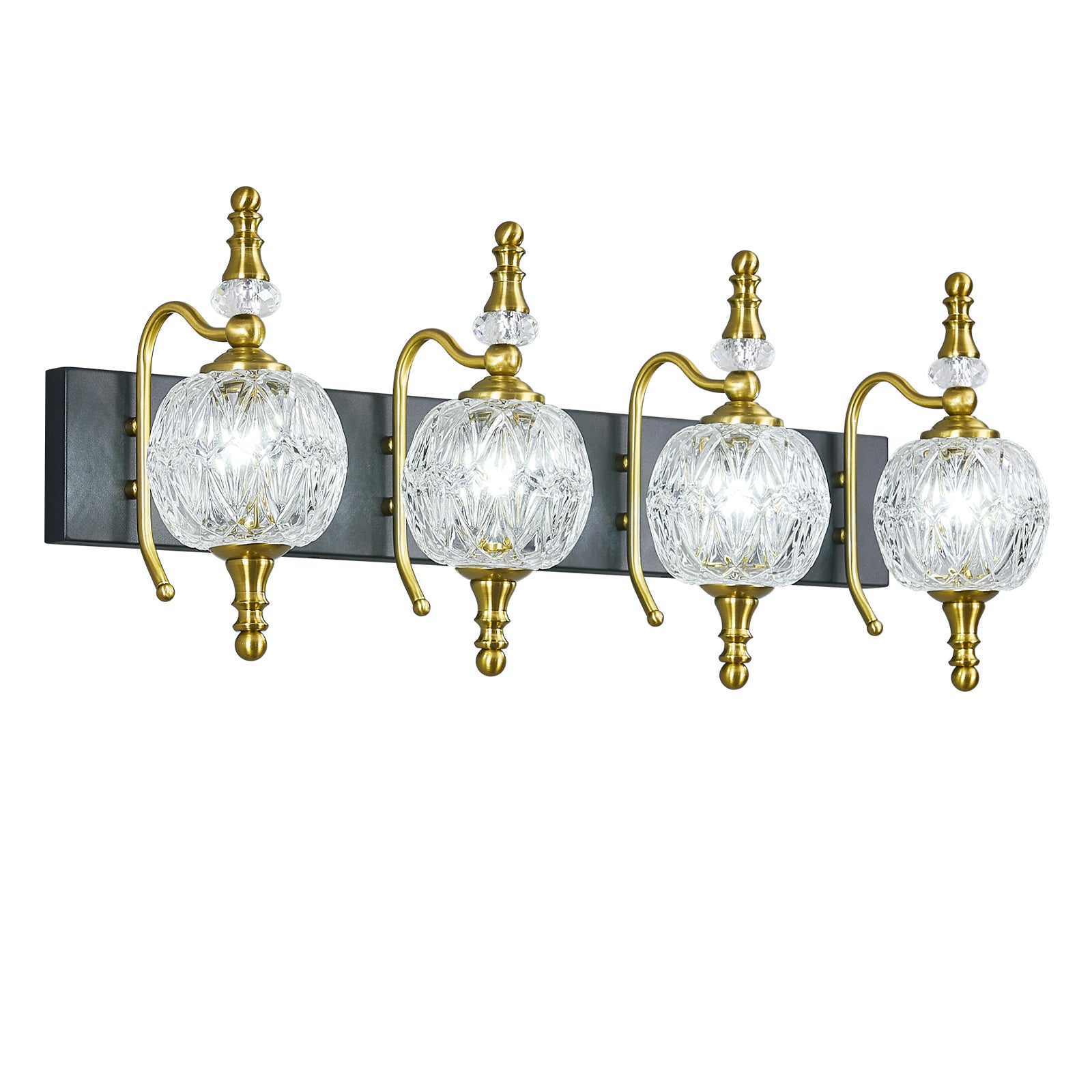 Classic Vintage Round Textured Glass Bathroom Vanity Light