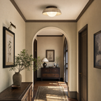 Wabi Sabi Bowl-shaped Travertine Flush Mount Ceiling Light