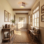 Wabi Sabi Square Travertine Flush Mount Ceiling Light
