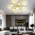 Modern Gold Branch Semi Flush Mount LED Ceiling Light