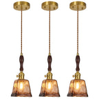 Farmhouse Vintage Textured Glass Hanging Pendant Light