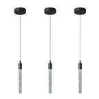 Modern Cylinder Bubble Linear Hanging Crystal LED Pendant Light