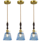 Farmhouse Vintage Textured Glass Hanging Pendant Light