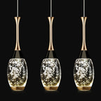 Mini Teardrop LED Black Gold Crystal Pendant Light