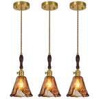Farmhouse Vintage Textured Glass Hanging Pendant Light