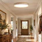 Modern Thin Round Travertine Flush Mount LED Ceiling Light