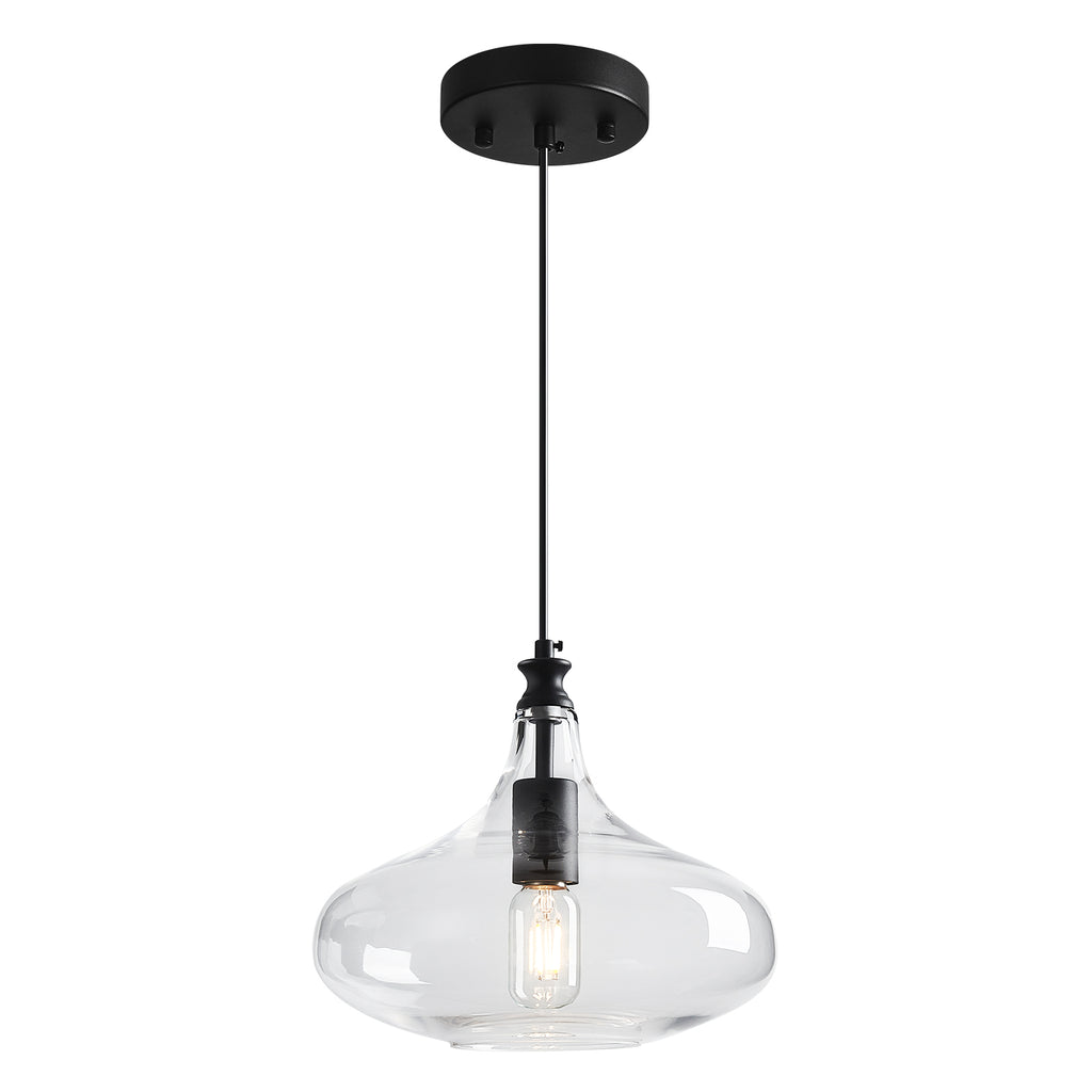 Contemporary Industrial Glass Pendant Light in Multiple Shapes