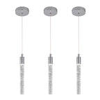 Modern Cylinder Bubble Linear Hanging Crystal LED Pendant Light
