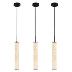 Natural Alabaster Marble Long Tube LED Pendant Light
