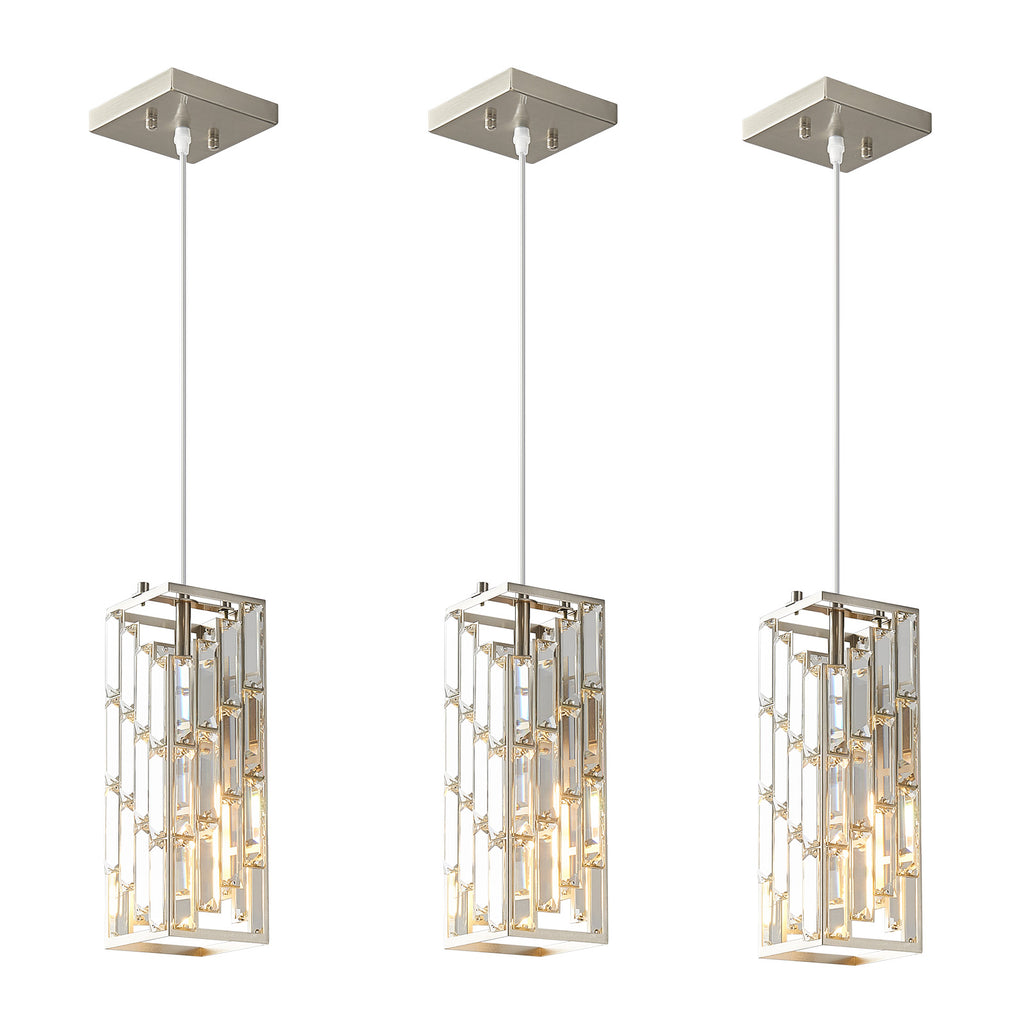 Luxury Frame Rectangular Crystal Linear Pendant Light