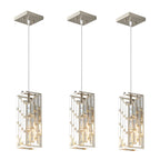 Luxury Frame Rectangular Crystal Linear Pendant Light