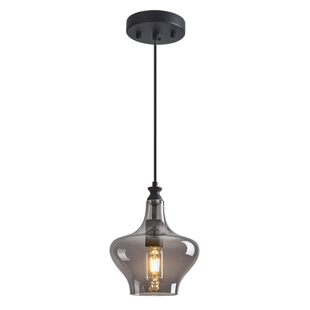 Contemporary Industrial Glass Pendant Light in Multiple Shapes