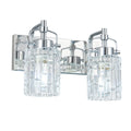 Contemporary Luxury Cylinder Fluted Crystal Glass Bathroom Vanity Light