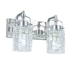 Contemporary Luxury Cylinder Fluted Crystal Glass Bathroom Vanity Light