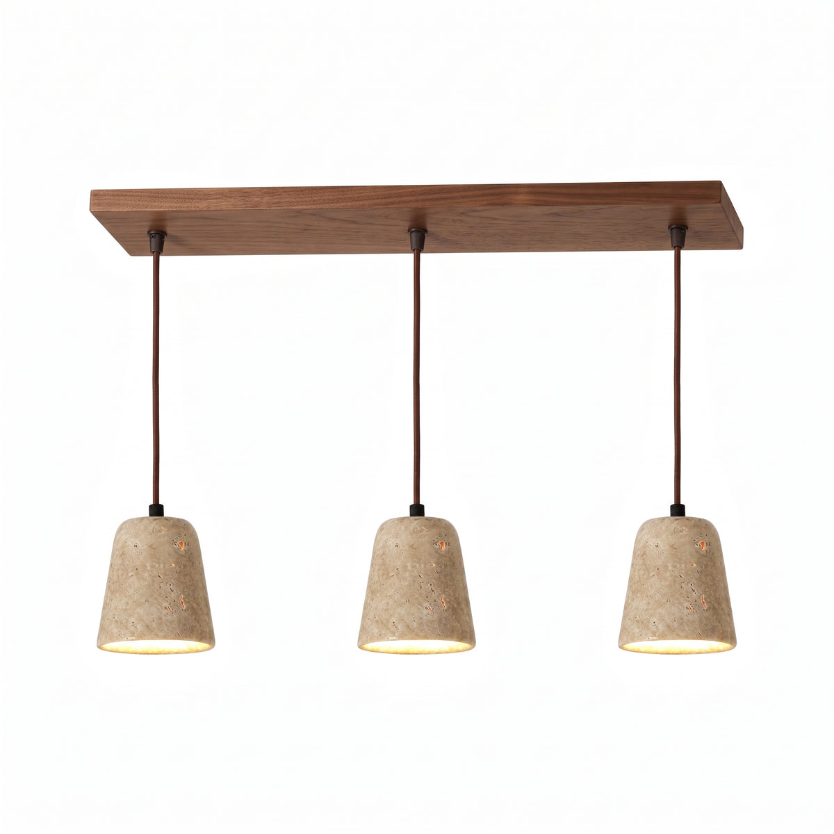 Wabi Sabi Bell-shaped Travertine Pendant Light