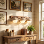 Wabi Sabi Dome Travertine Vanity Wall Sconce