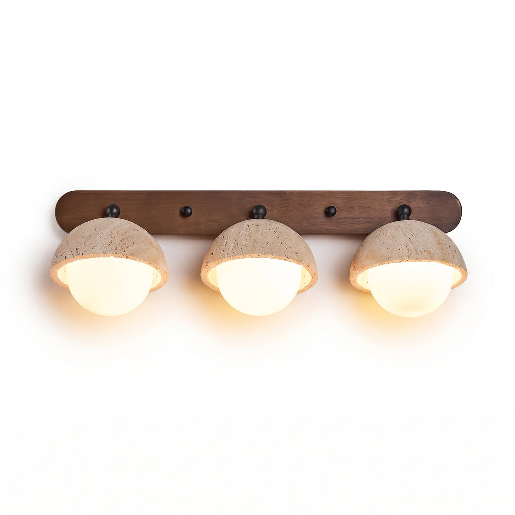 Wabi Sabi Dome Travertine Vanity Wall Sconce