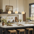 Minimalist Dome Alabaster Hanging Lamp for Kitchen Islands