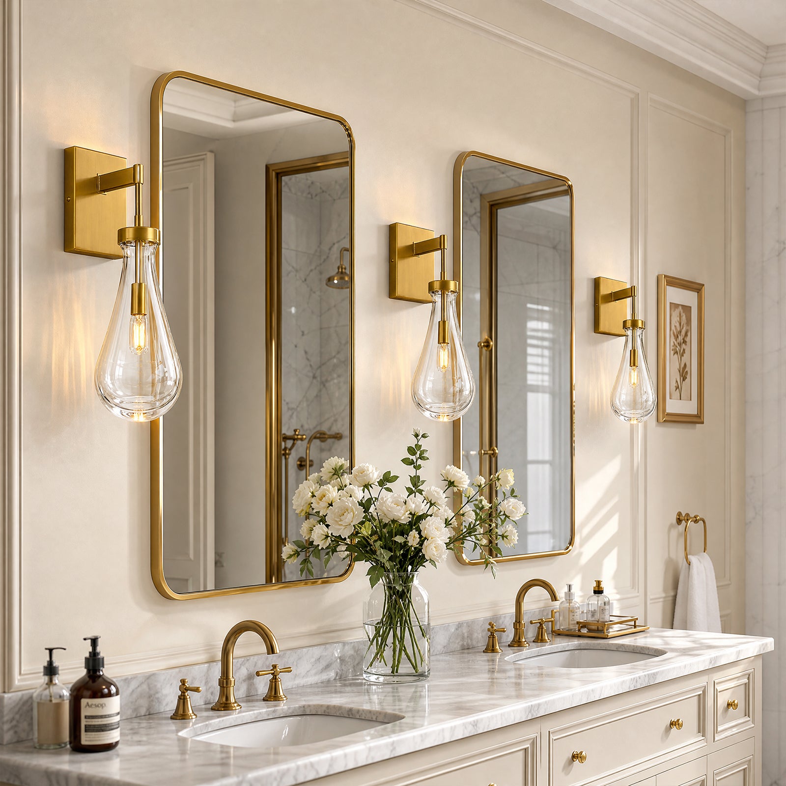 Modern Luxury Swing Arm Raindrop Glass Wall Sconces