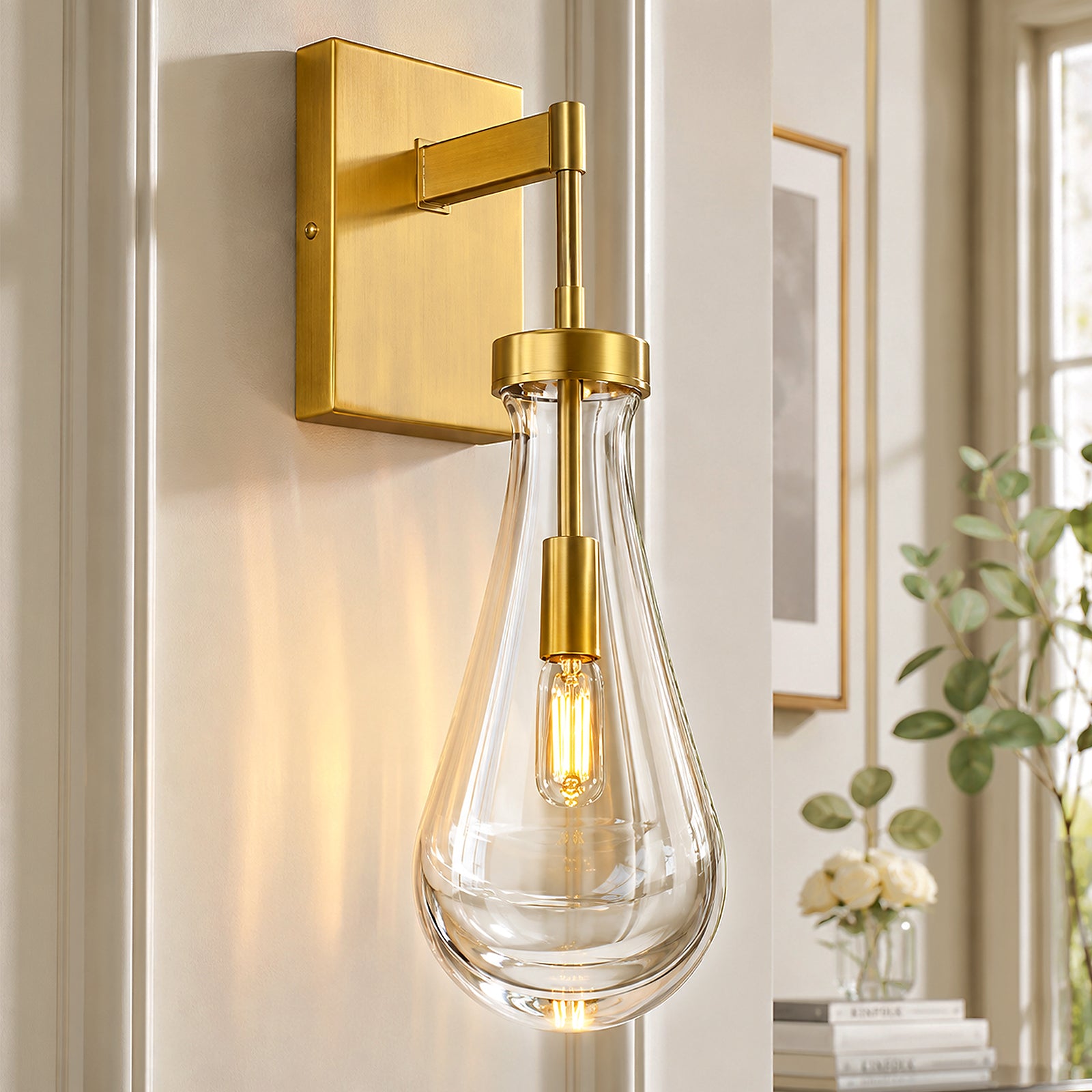 Modern Luxury Swing Arm Raindrop Glass Wall Sconces