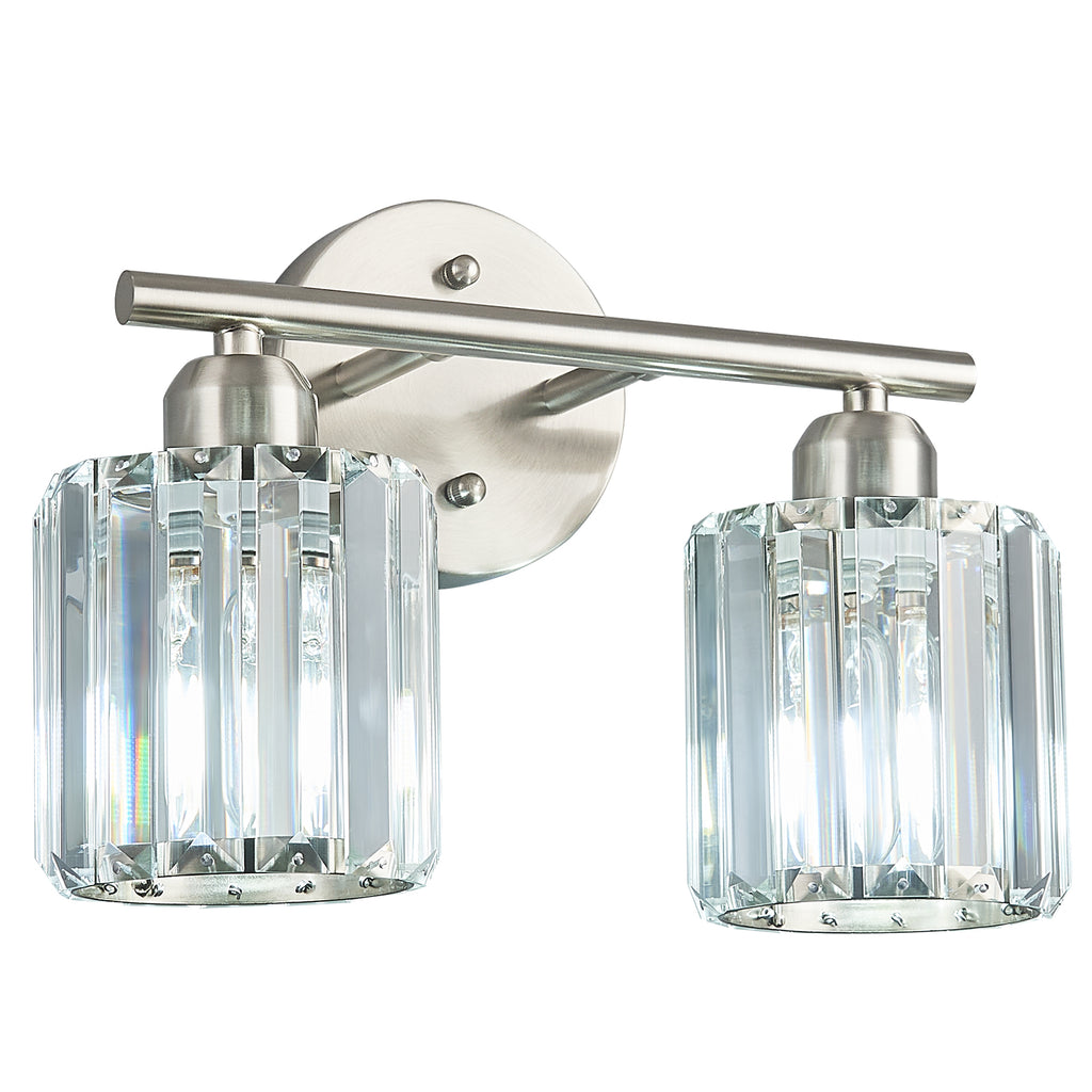 Modern Linear Fluted Crystal Bathroom Vanity Light