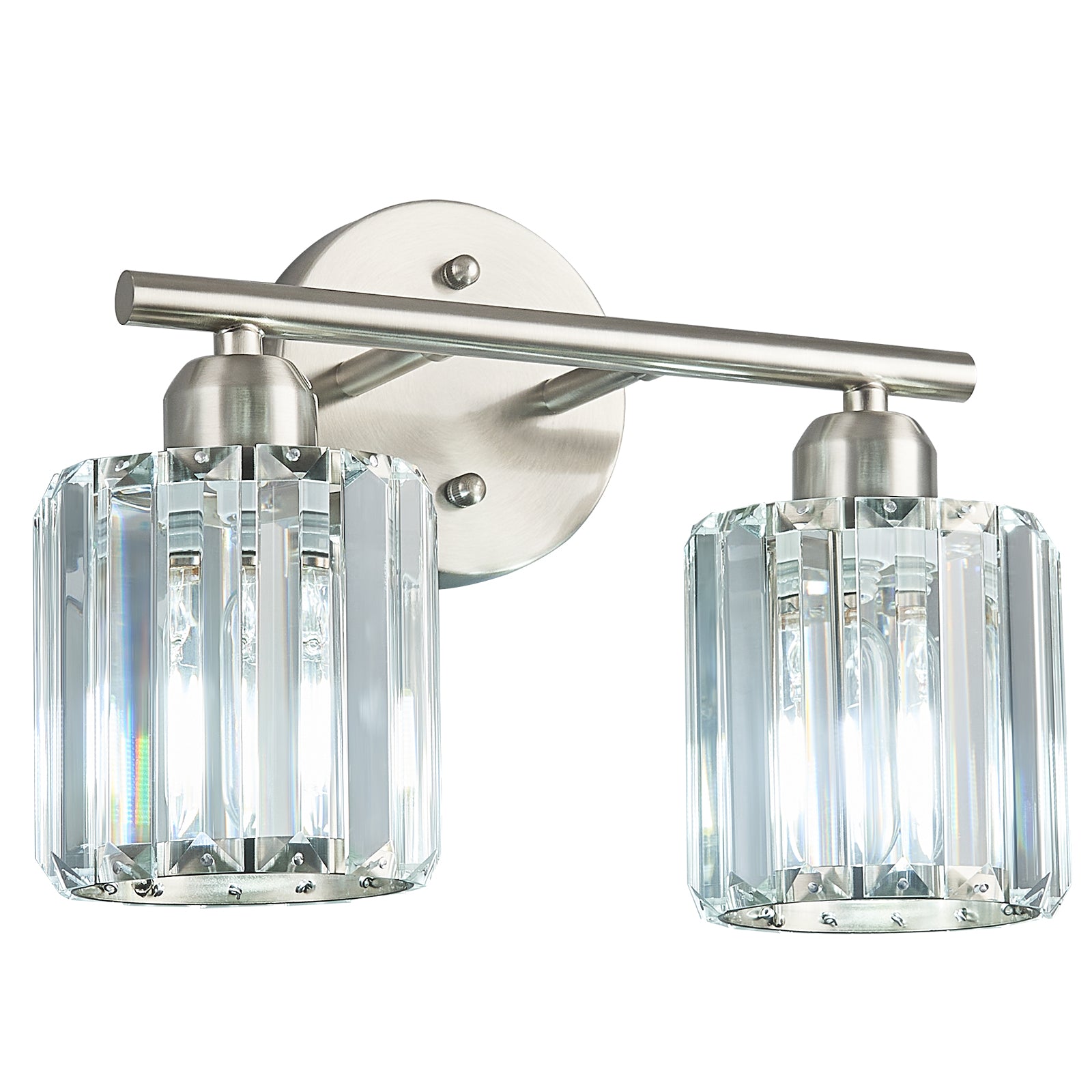 Modern Linear Fluted Crystal Bathroom Vanity Light