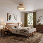 Wabi Sabi Round Ring Travertine Flush Mount Ceiling Light