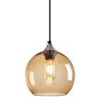 Adjustable Cord Single Hanging Modern Globe Glass Pendant Light