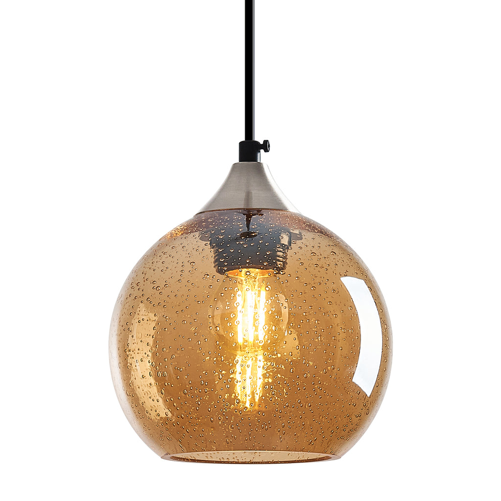 Adjustable Cord Single Hanging Modern Globe Glass Pendant Light