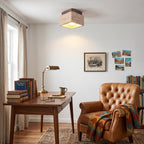 Wabi Sabi Square Travertine Flush Mount Ceiling Light