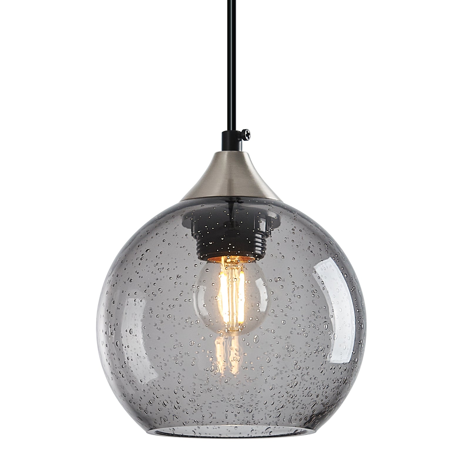 Adjustable Cord Single Hanging Modern Globe Glass Pendant Light