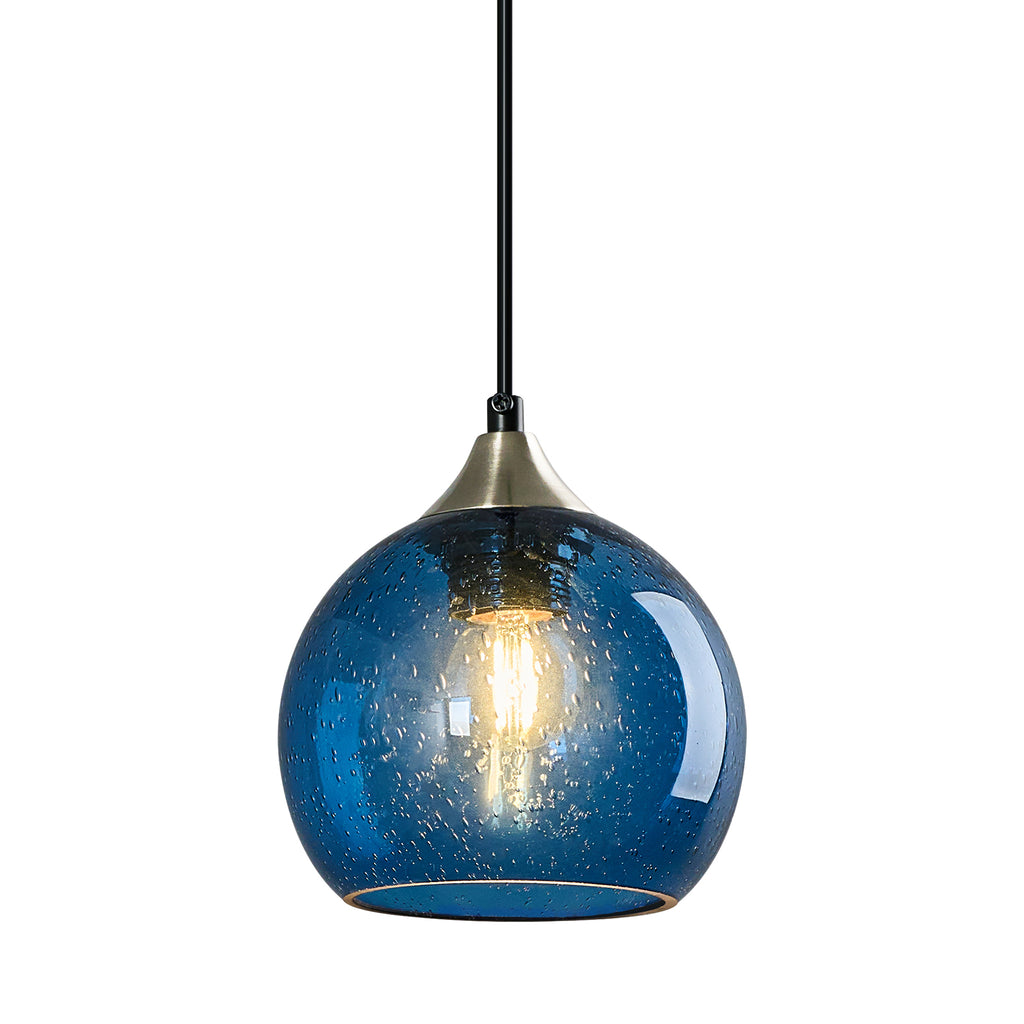 Adjustable Cord Single Hanging Modern Globe Glass Pendant Light