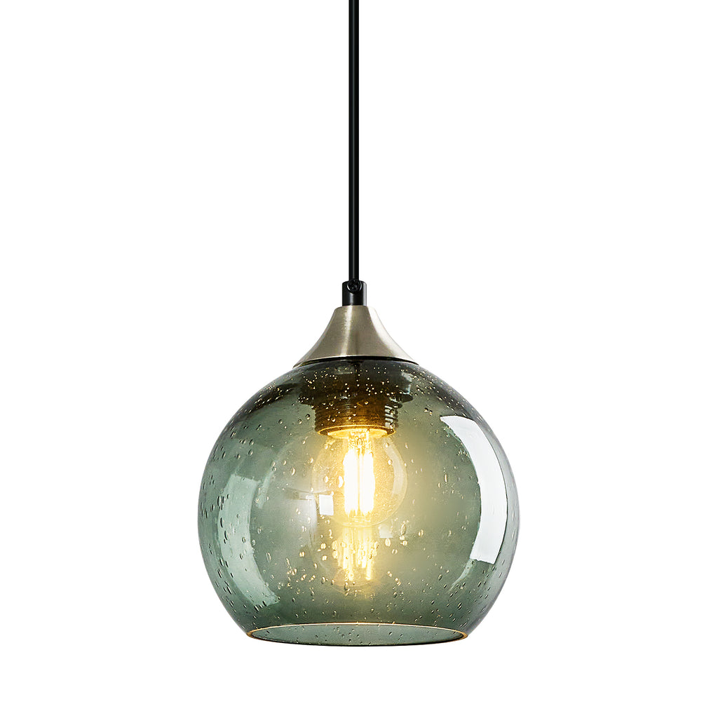 Adjustable Cord Single Hanging Modern Globe Glass Pendant Light