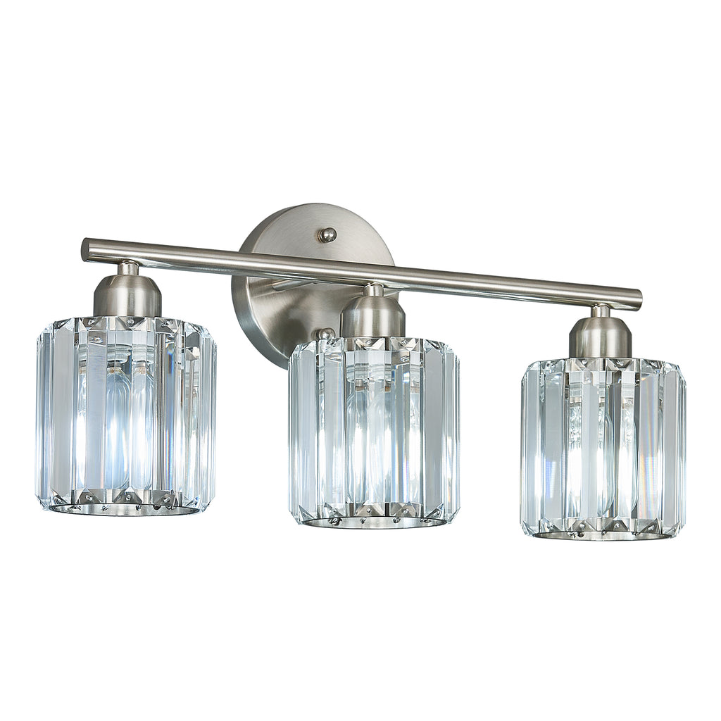 Modern Linear Fluted Crystal Bathroom Vanity Light
