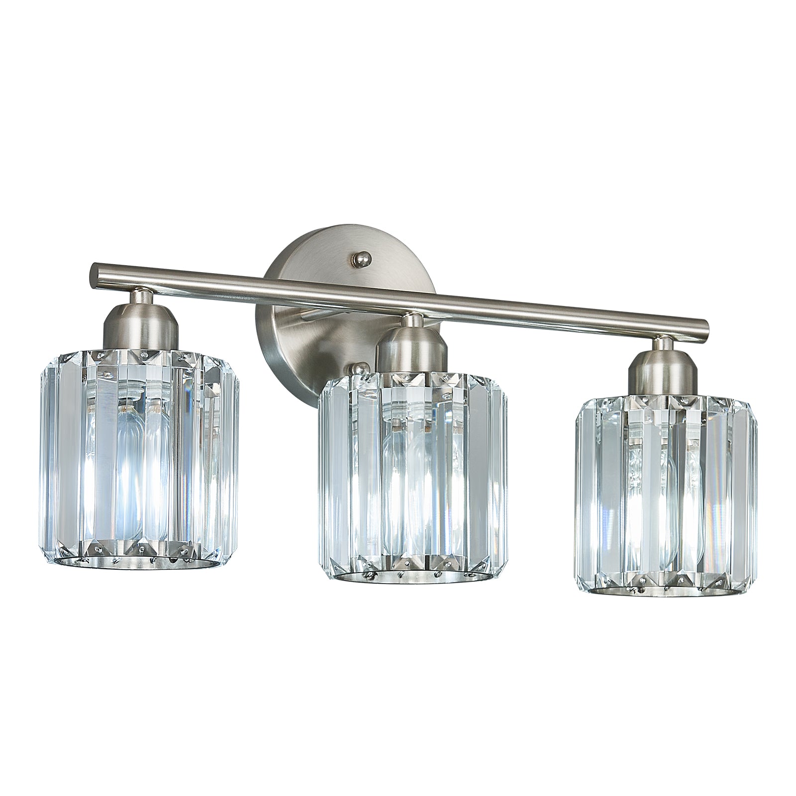 Modern Linear Fluted Crystal Bathroom Vanity Light