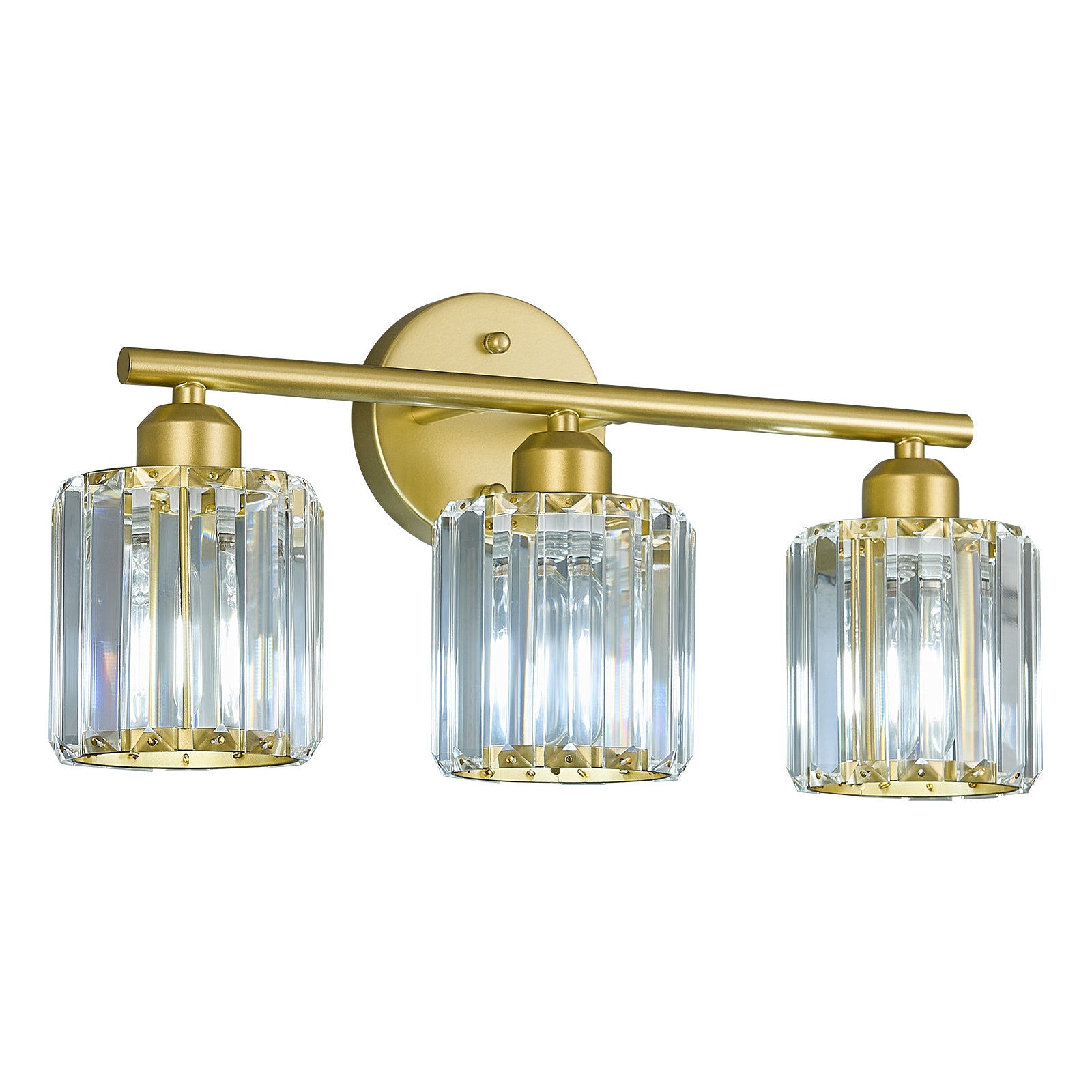 Modern Linear Fluted Crystal Bathroom Vanity Light