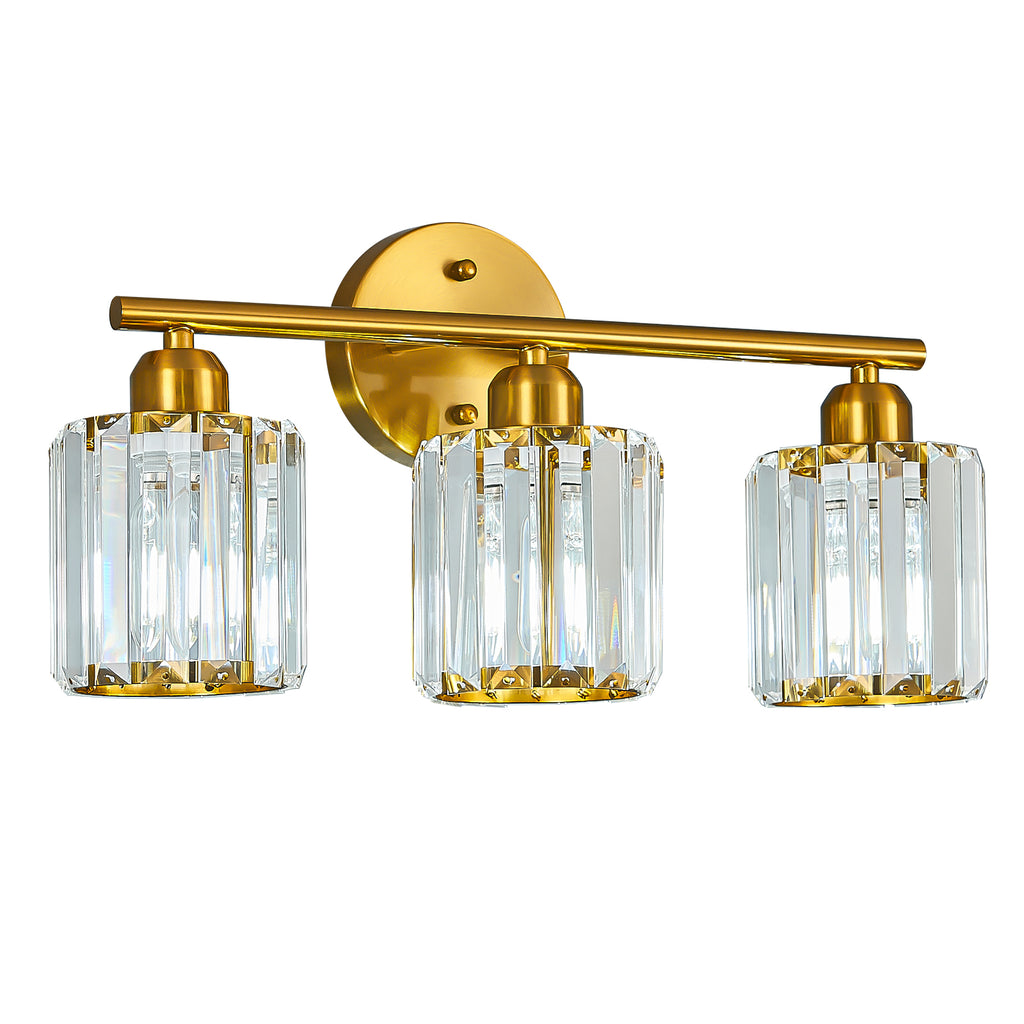 Modern Linear Fluted Crystal Bathroom Vanity Light
