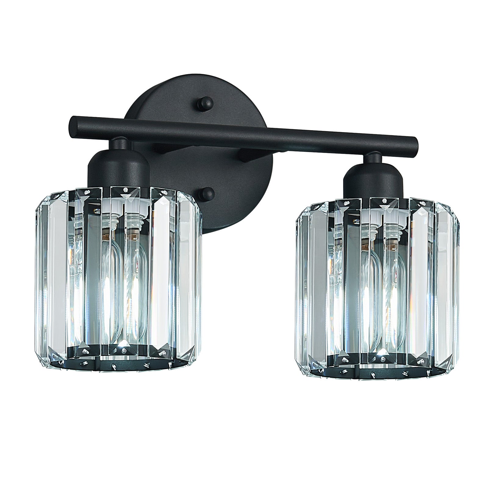Modern Linear Fluted Crystal Bathroom Vanity Light