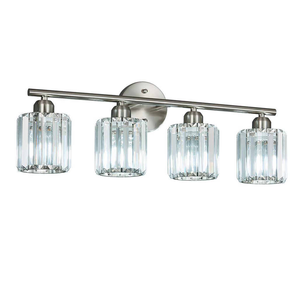 Modern Linear Fluted Crystal Bathroom Vanity Light
