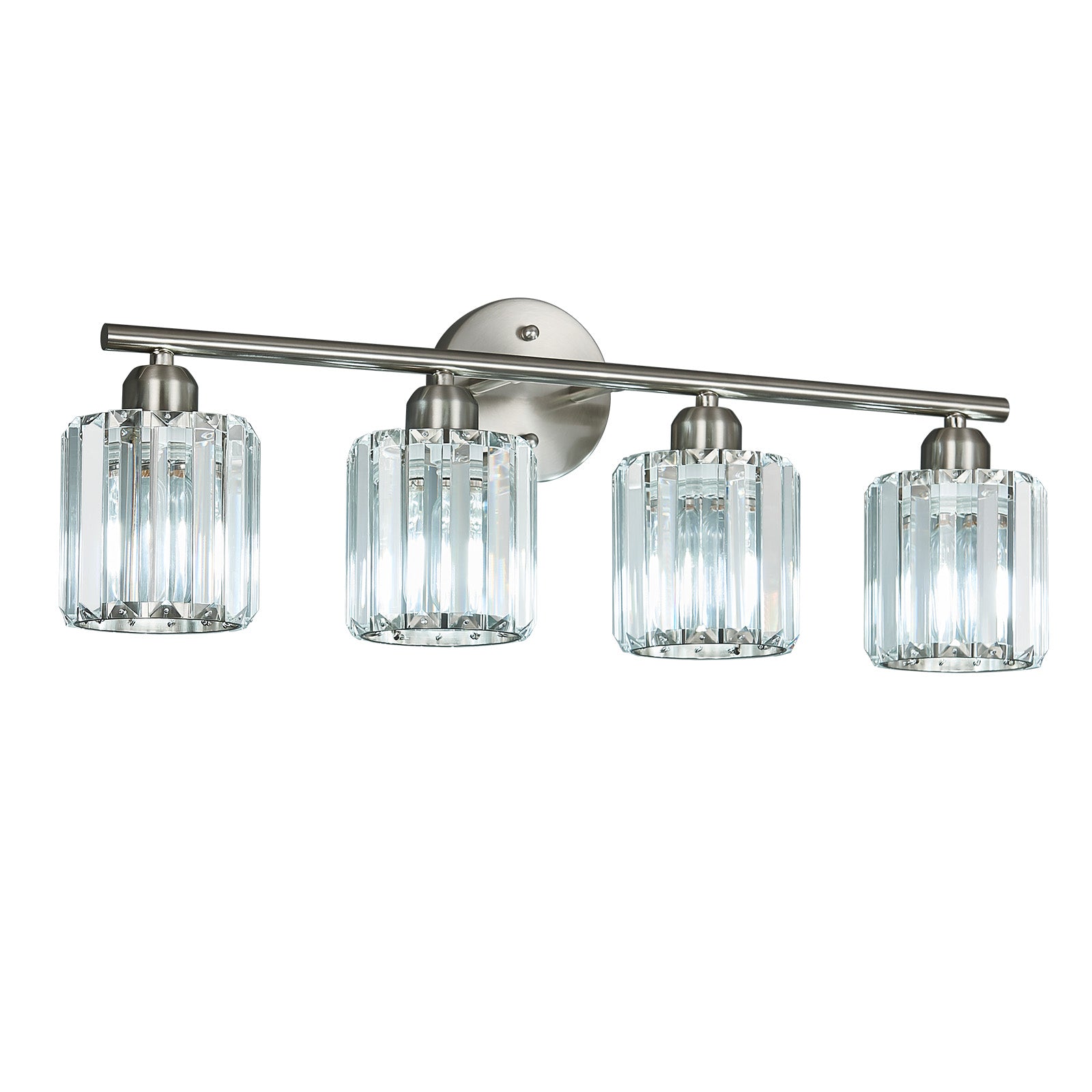 Modern Linear Fluted Crystal Bathroom Vanity Light