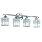 Modern Linear Fluted Crystal Bathroom Vanity Light
