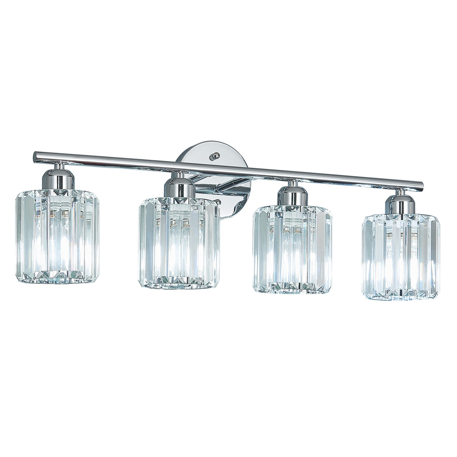 Modern Linear Fluted Crystal Bathroom Vanity Light