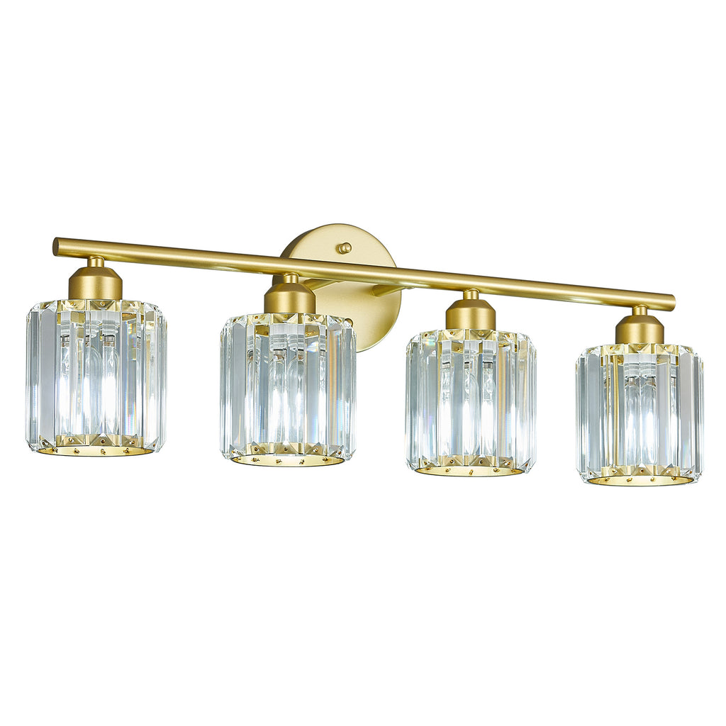 Modern Linear Fluted Crystal Bathroom Vanity Light