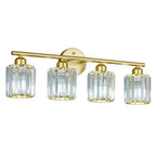 Modern Linear Fluted Crystal Bathroom Vanity Light