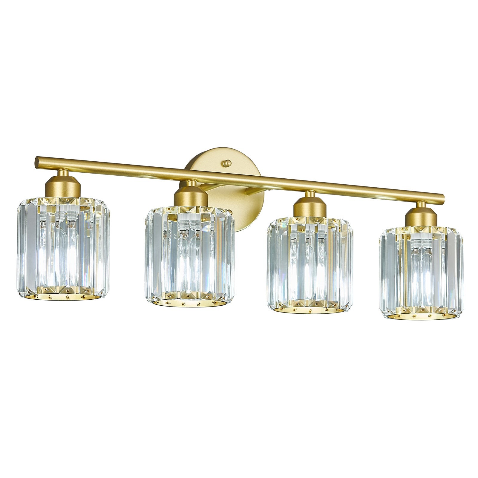 Modern Linear Fluted Crystal Bathroom Vanity Light