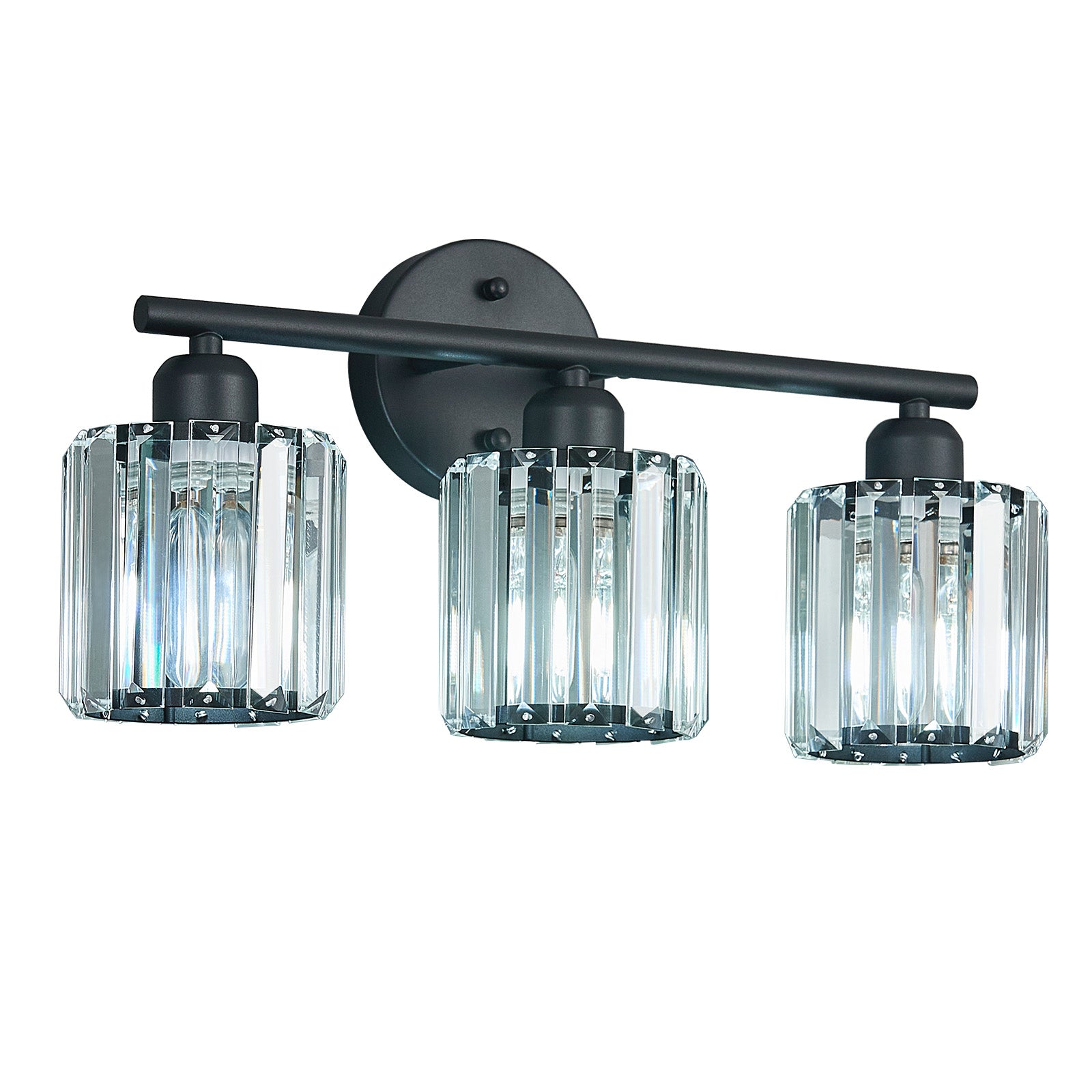 Modern Linear Fluted Crystal Bathroom Vanity Light