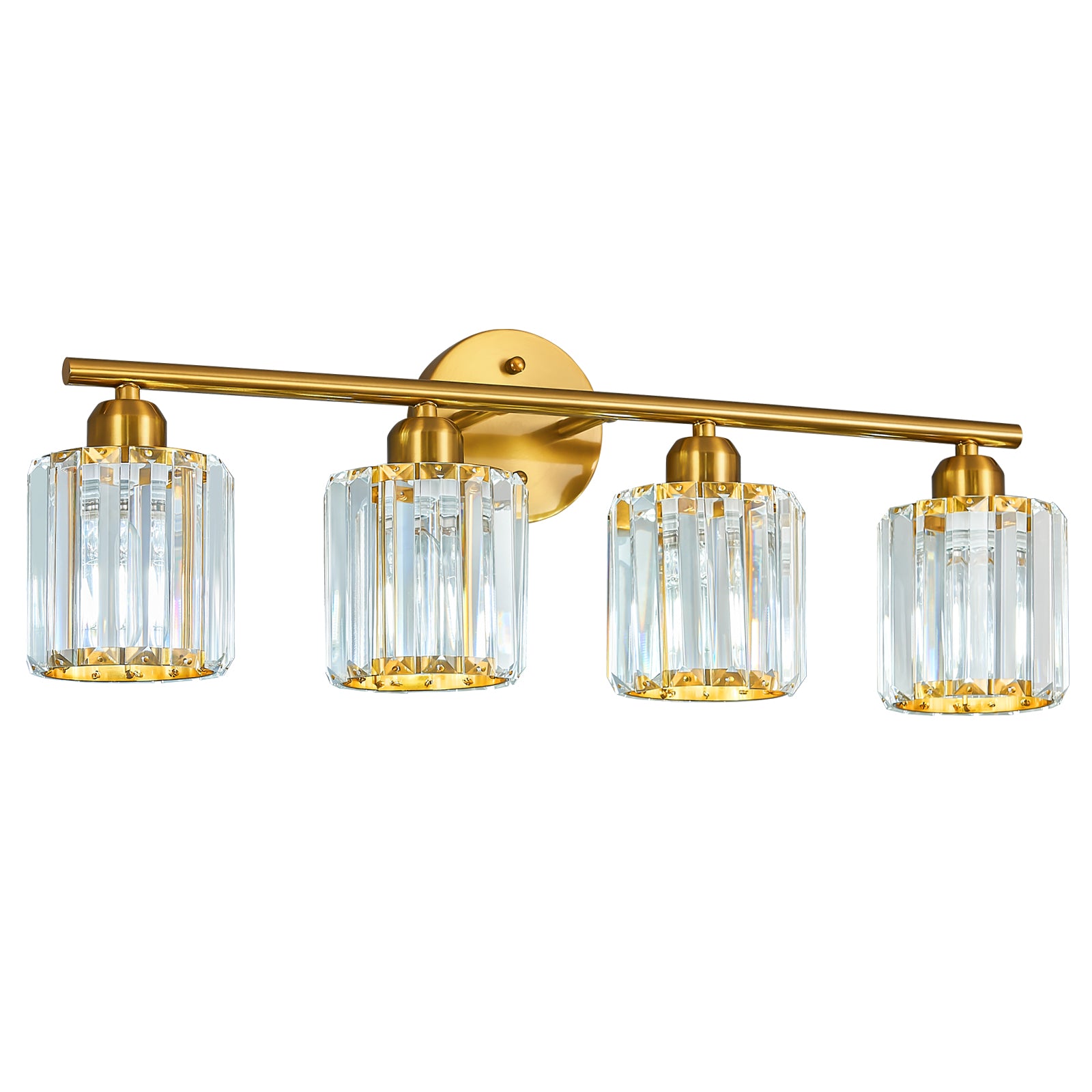 Modern Linear Fluted Crystal Bathroom Vanity Light