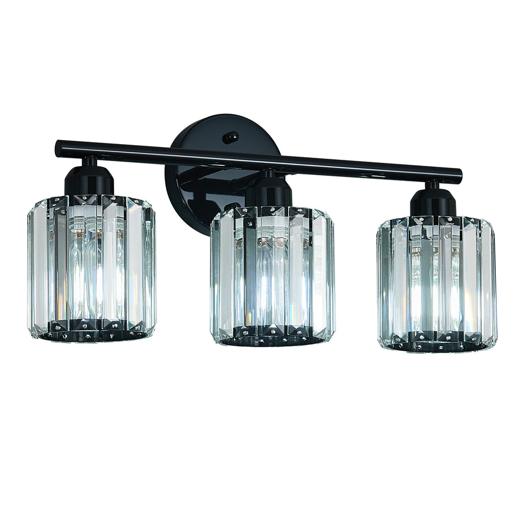 Modern Linear Fluted Crystal Bathroom Vanity Light